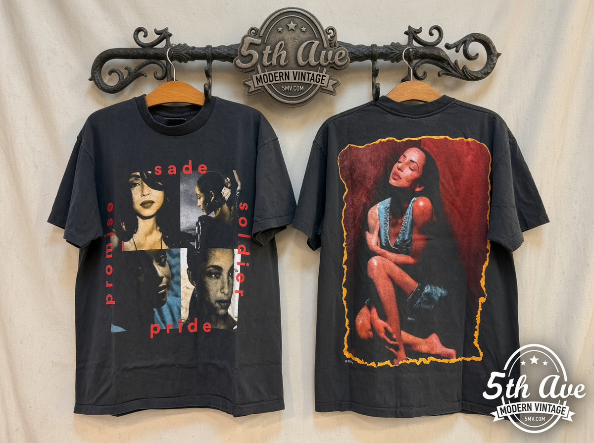 Sade Promise vintage band t-shirt front and back on rack