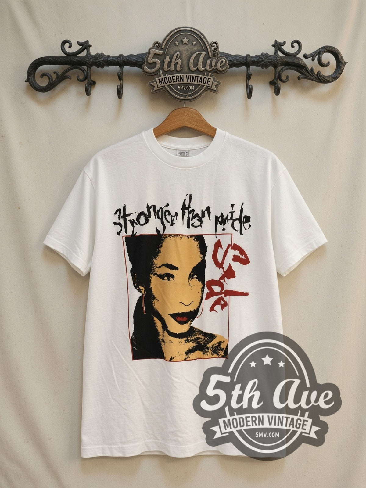 Sade Stronger Than Pride / It's Paradise vintage band t-shirt, front view on the 5MV rack