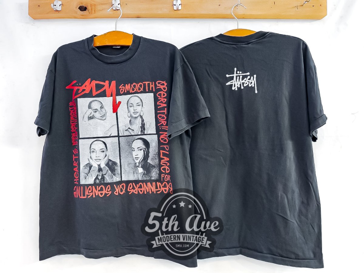 Sade X Stüssy 'Smooth Operator' - Vintage Reprint Band T-Shirt - Vintage Band Shirts