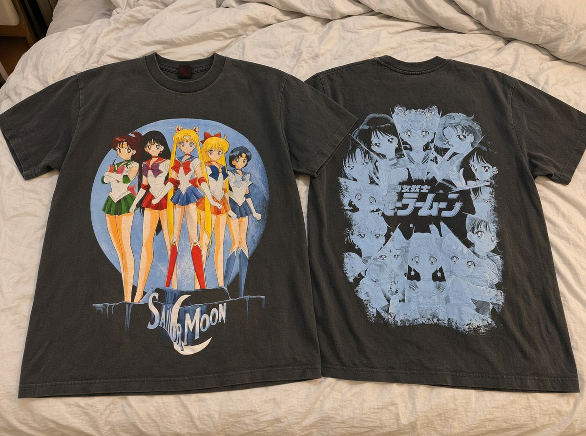 Sailor Moon vintage anime t-shirt on bed