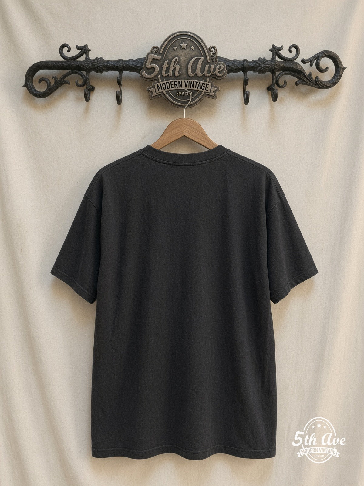 Sailor Moon Wand Portrait Blue Mono vintage t-shirt back on rack