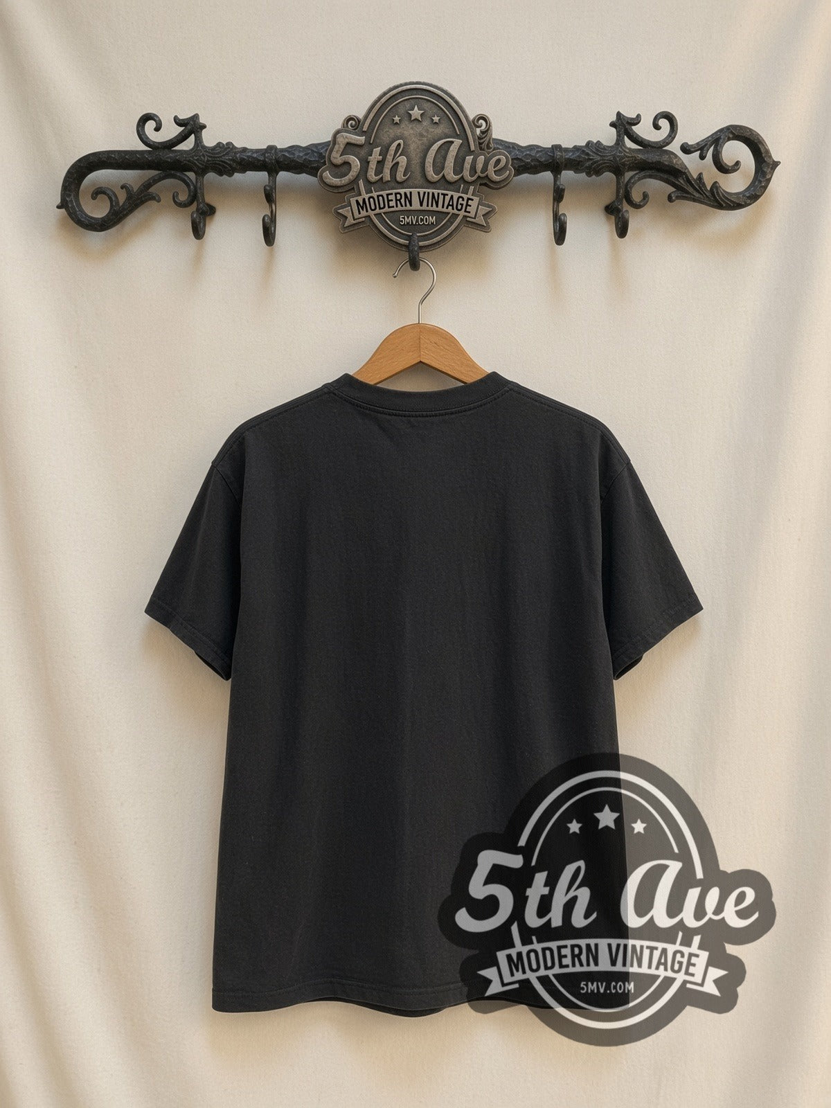 Sailor Moon Wand Portrait Color vintage graphic t-shirt, back view on a display rack