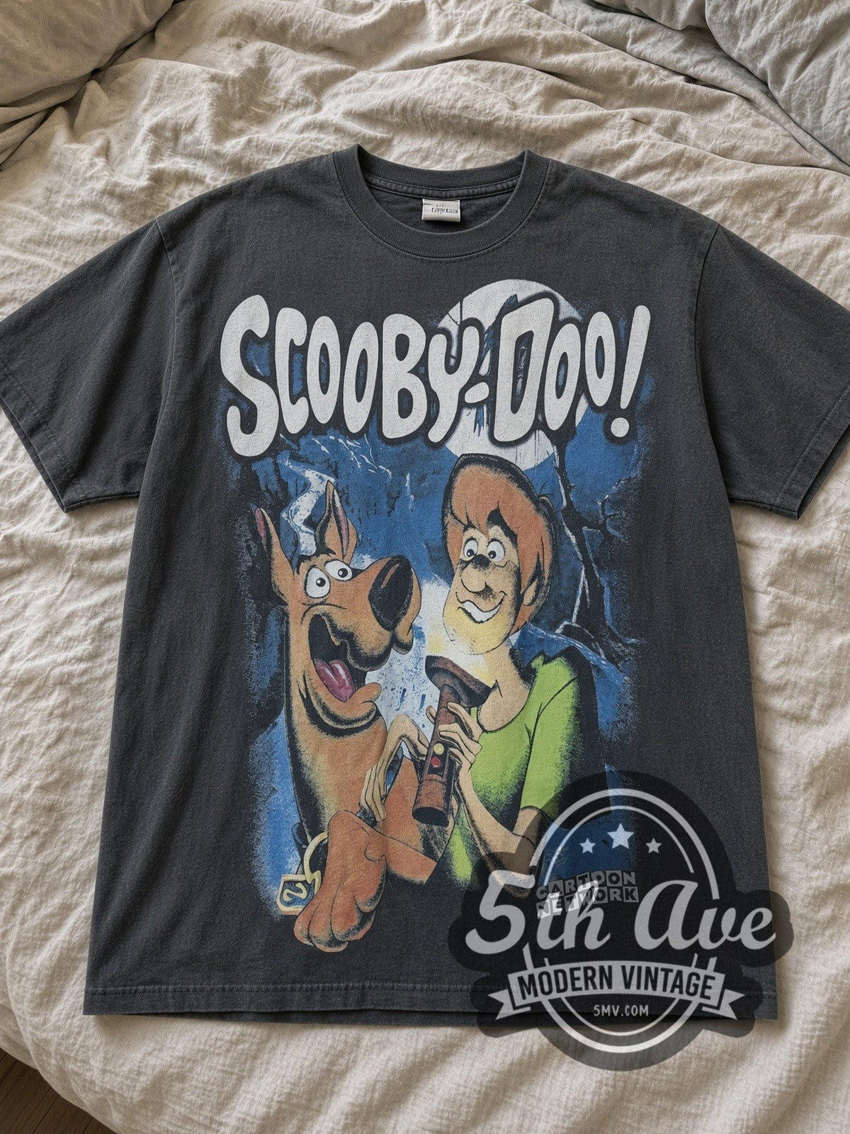 Scooby-Doo Where Are You Zombie Night vintage cartoon tee laid flat