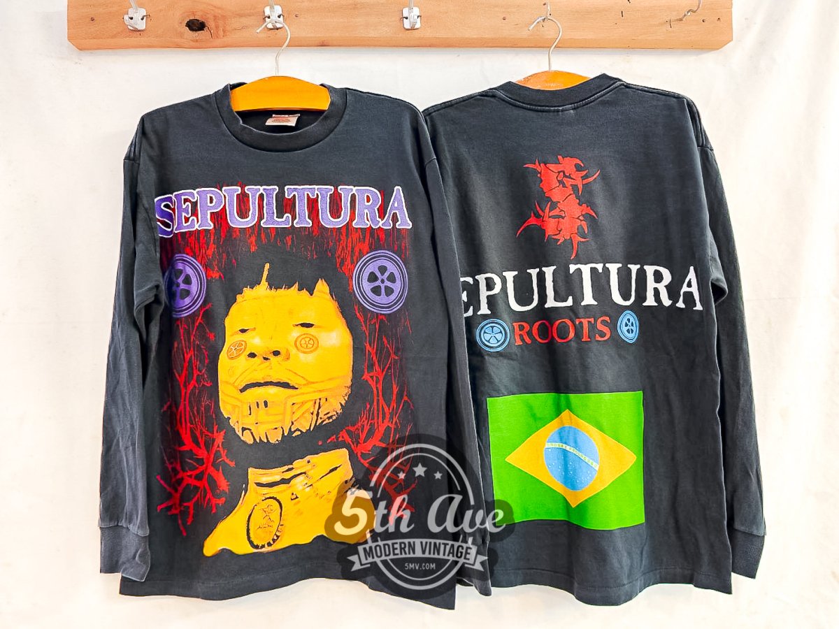 Sepultura Roots - Long Sleeve Vintage Reprint Band T-Shirt - Vintage Band Shirts