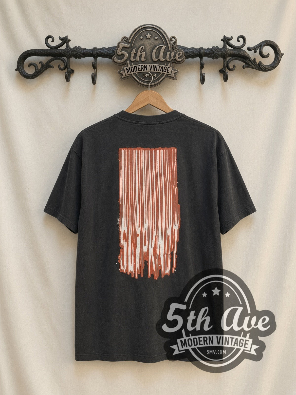 Slipknot Red Jumpsuits Group / Barcode vintage band t-shirt, back view on the 5MV rack