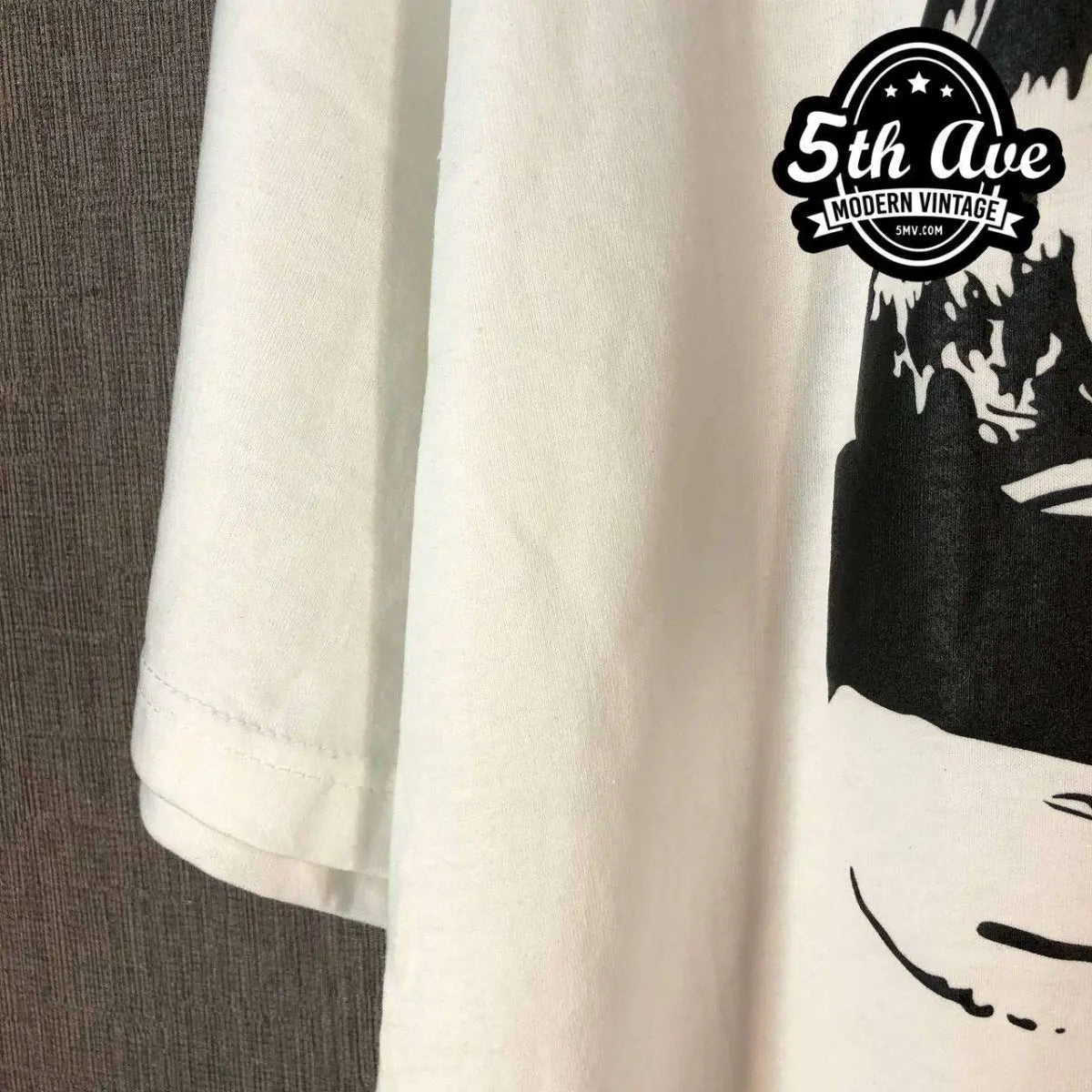 Model wearing Sonic Youth – Goo Album Cover White Tee vintage band tee