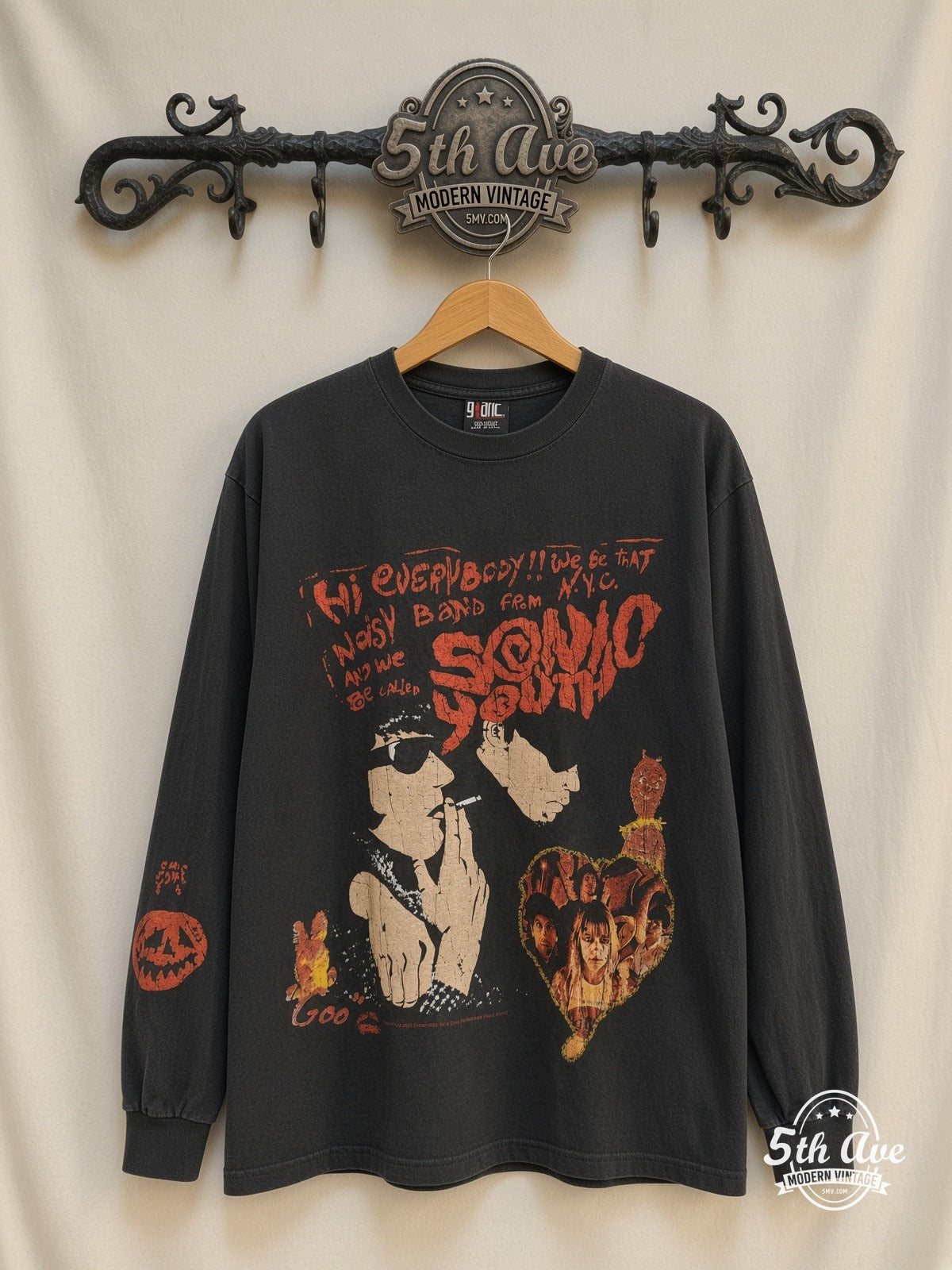 Sonic Youth Goo / Noisy Band from N.Y.C. Long Sleeve vintage band t-shirt on rack