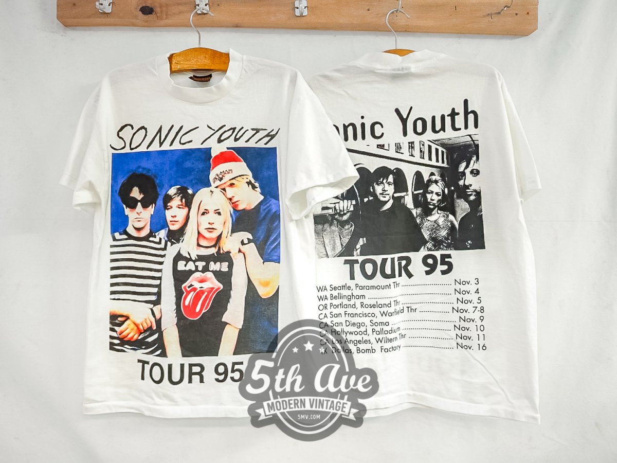 Sonic Youth 'Tour 1995' - Vintage Reprint Band T-Shirt - Vintage Band Shirts