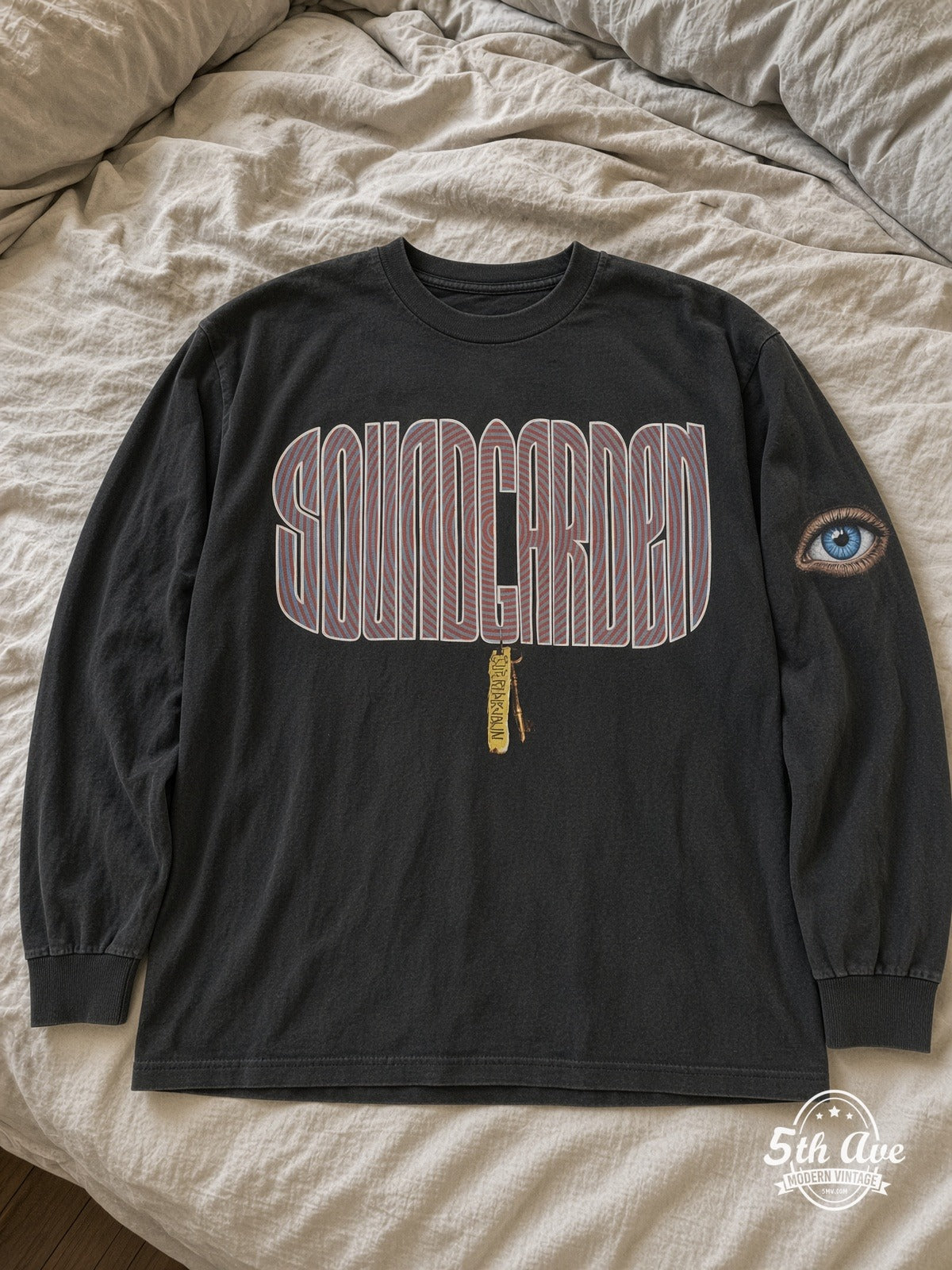 Soundgarden European Tour 1992 Long Sleeve vintage tee laid on bed