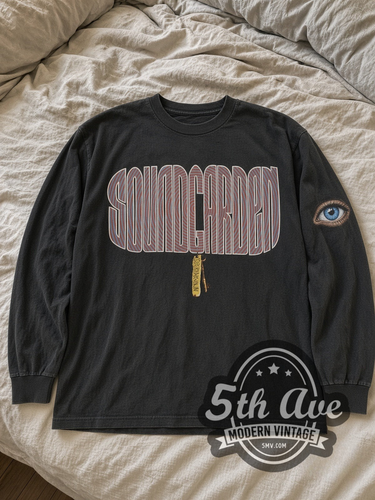Soundgarden European Tour 1992 vintage band long sleeve tee laid flat