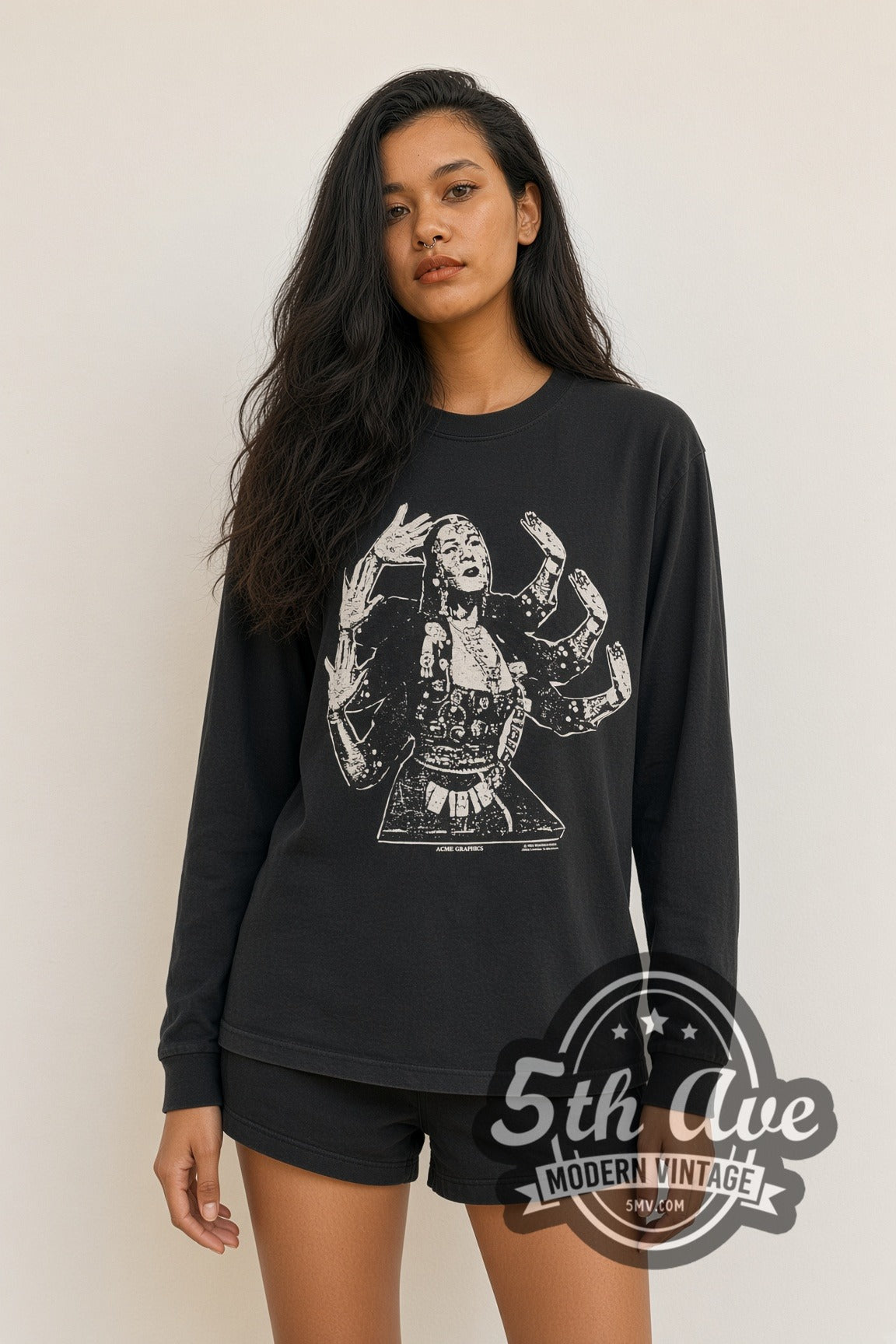 Model wearing Soundgarden Summer Tour 1993 Dancer Long Sleeve vintage band t-shirt