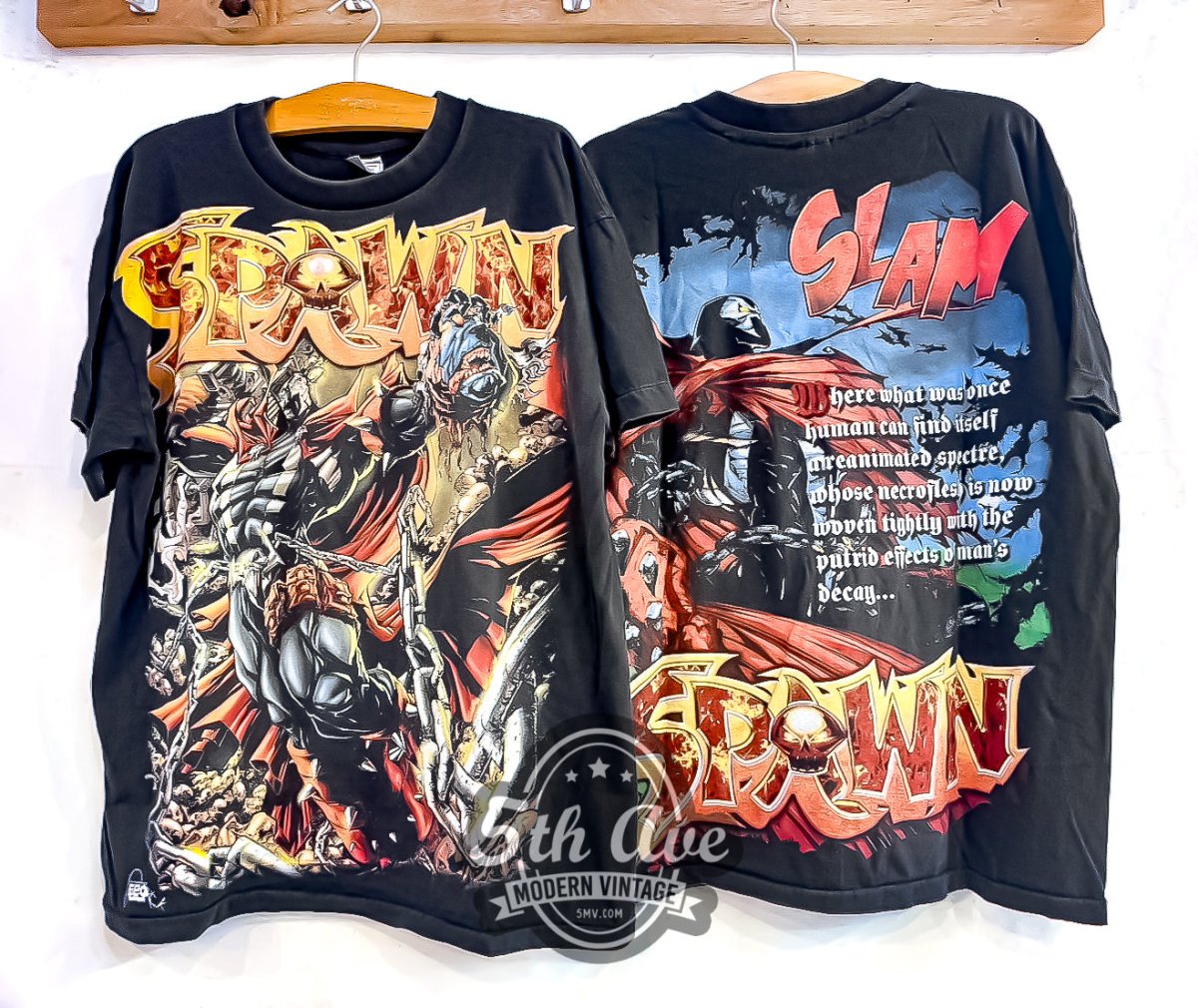 Spawn SLAM - AOP Vintage Reprint Animation T-Shirt - Vintage Band Shirts