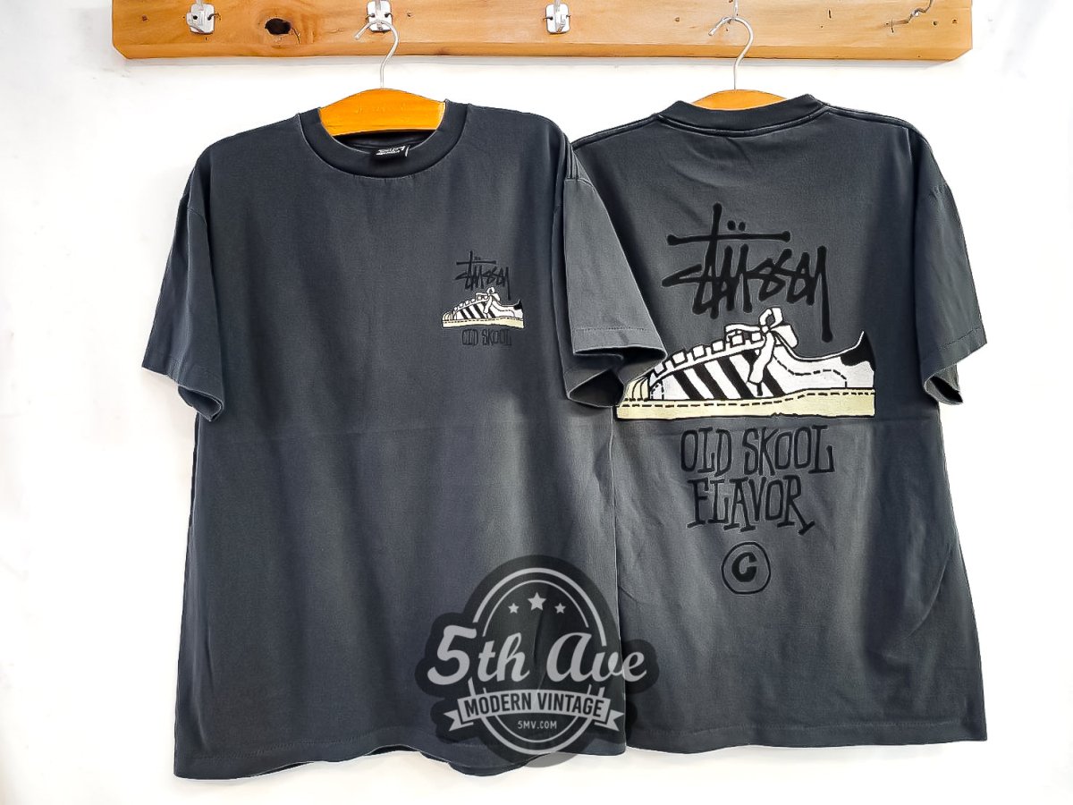 Stüssy 'Old Skool Flavor' - Vintage Reprint T-Shirt - Vintage Band Shirts
