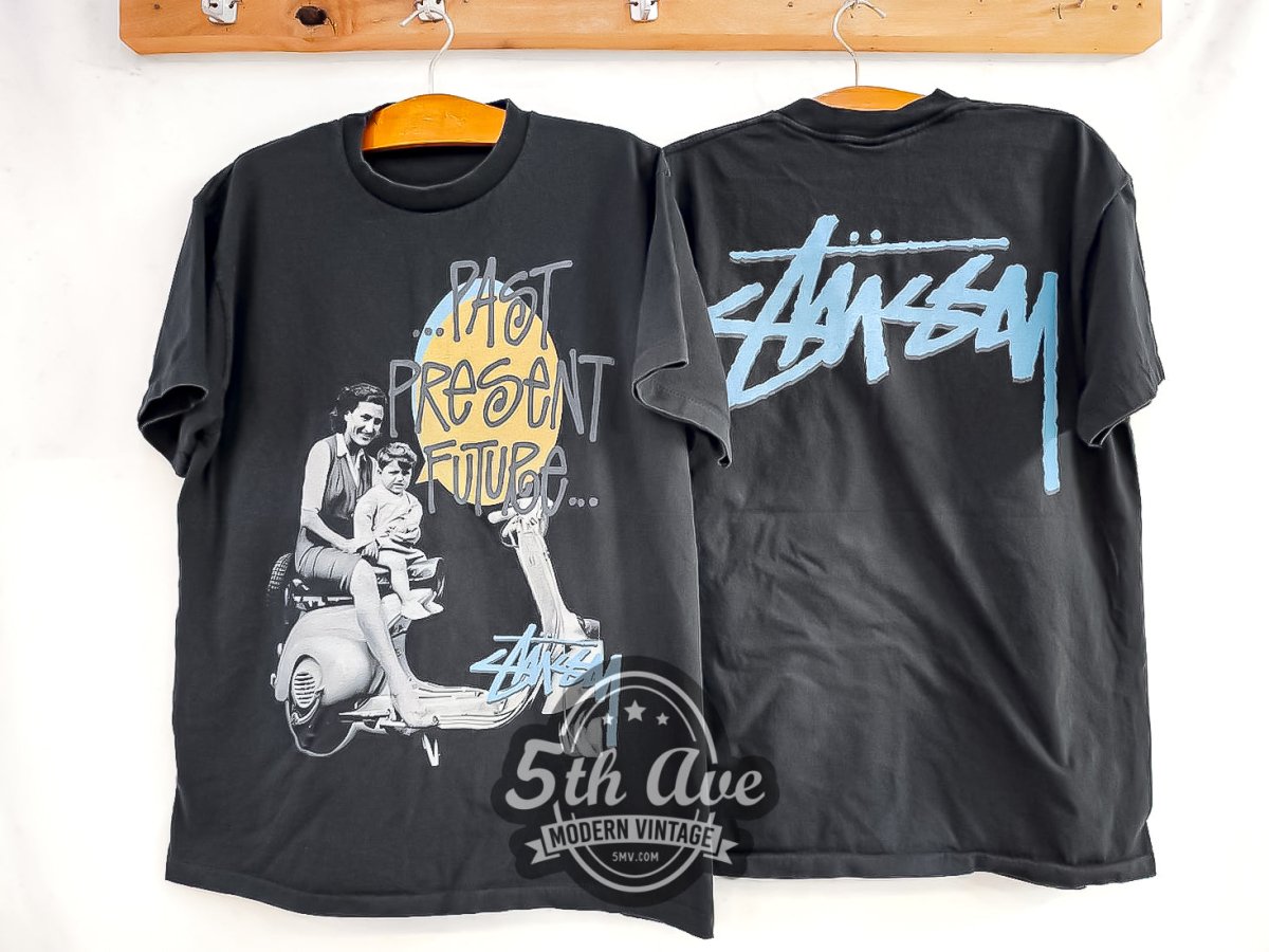 Stüssy '...Past Present Future...' - Vintage Reprint T-Shirt - Vintage Band Shirts