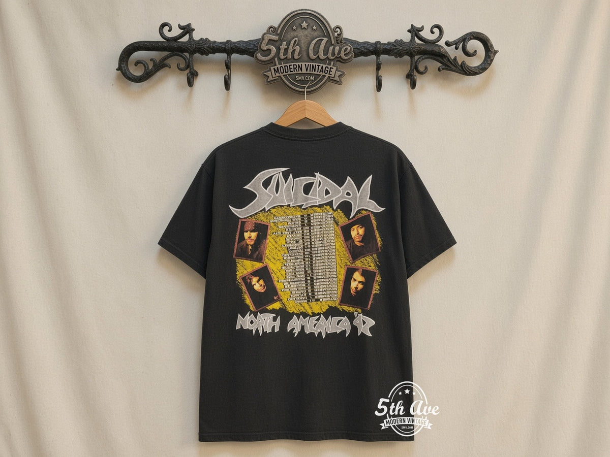 Suicidal Tendencies – The Art of Rebellion North America Tour 1992 – Vintage Band T-Shirt vintage tee on 5th Ave cream rack — back