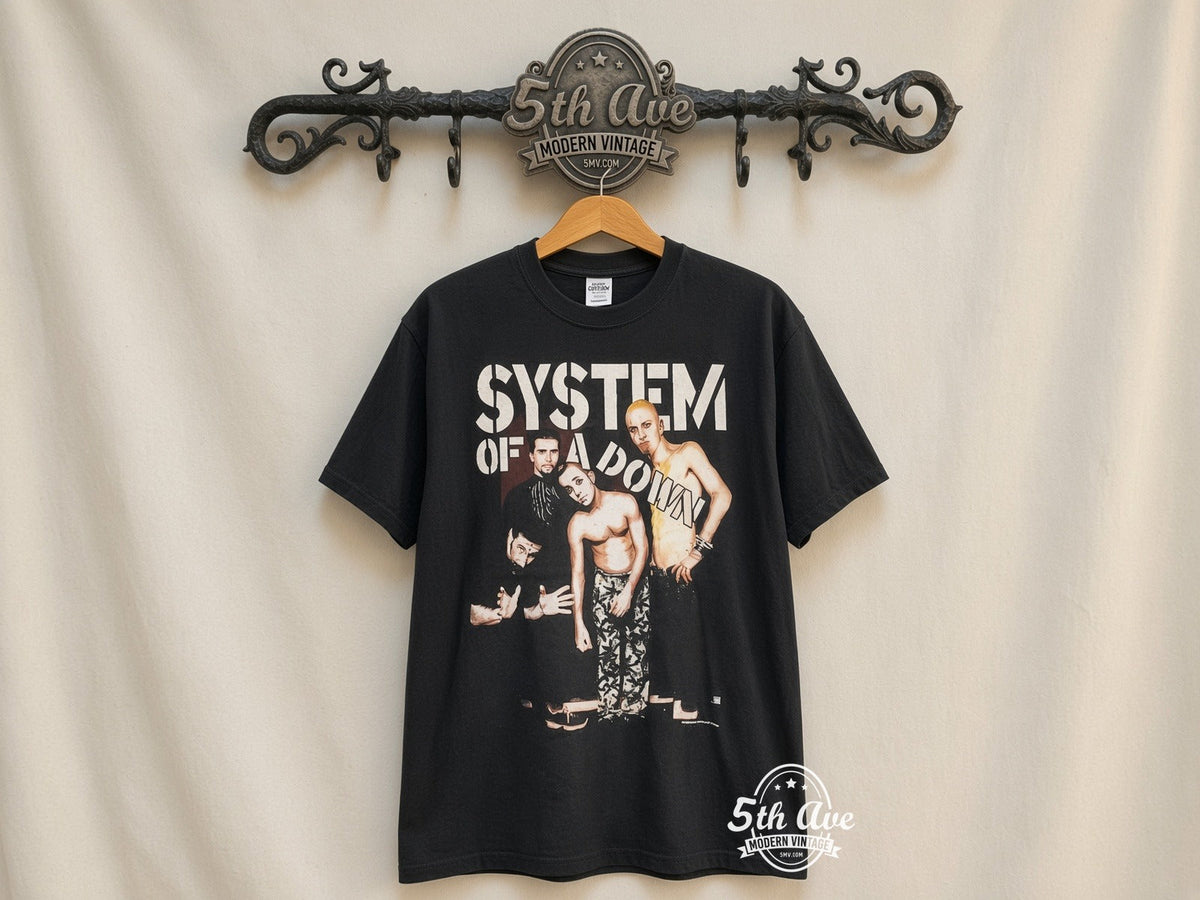 System of a Down – Sixty-Ninth – Vintage Band T-Shirt vintage tee on 5th Ave cream rack — front