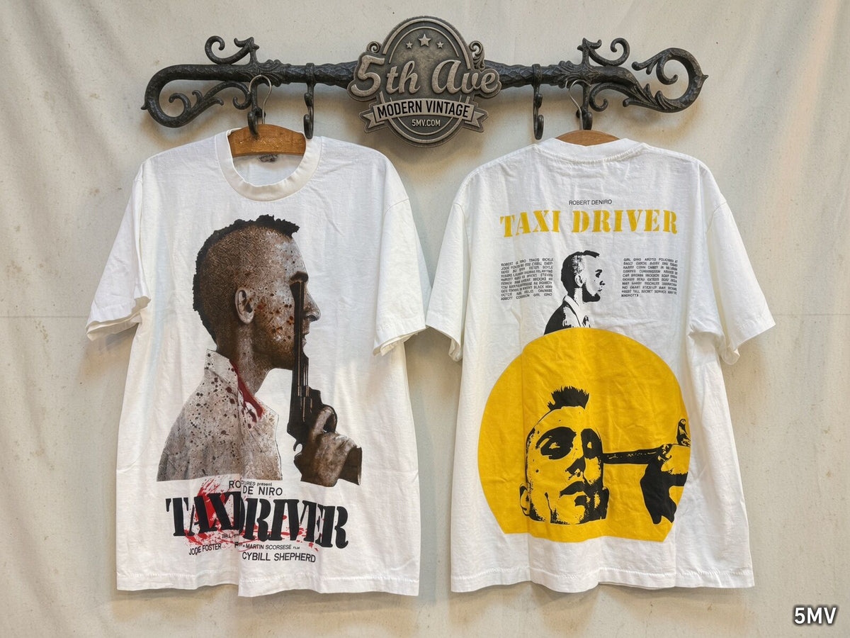 Taxi Driver vintage movie t-shirt front and back on rack