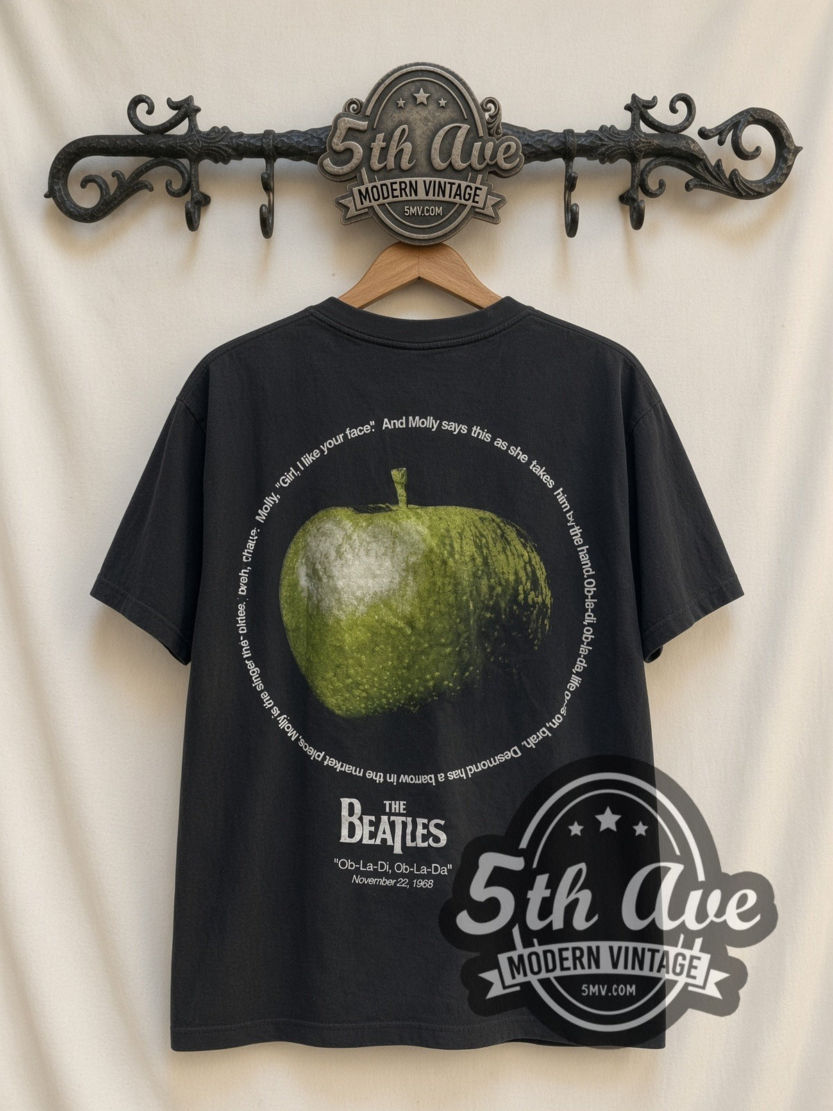 The Beatles Ob-La-Di Ob-La-Da Apple vintage band t-shirt, back view on the 5MV rack