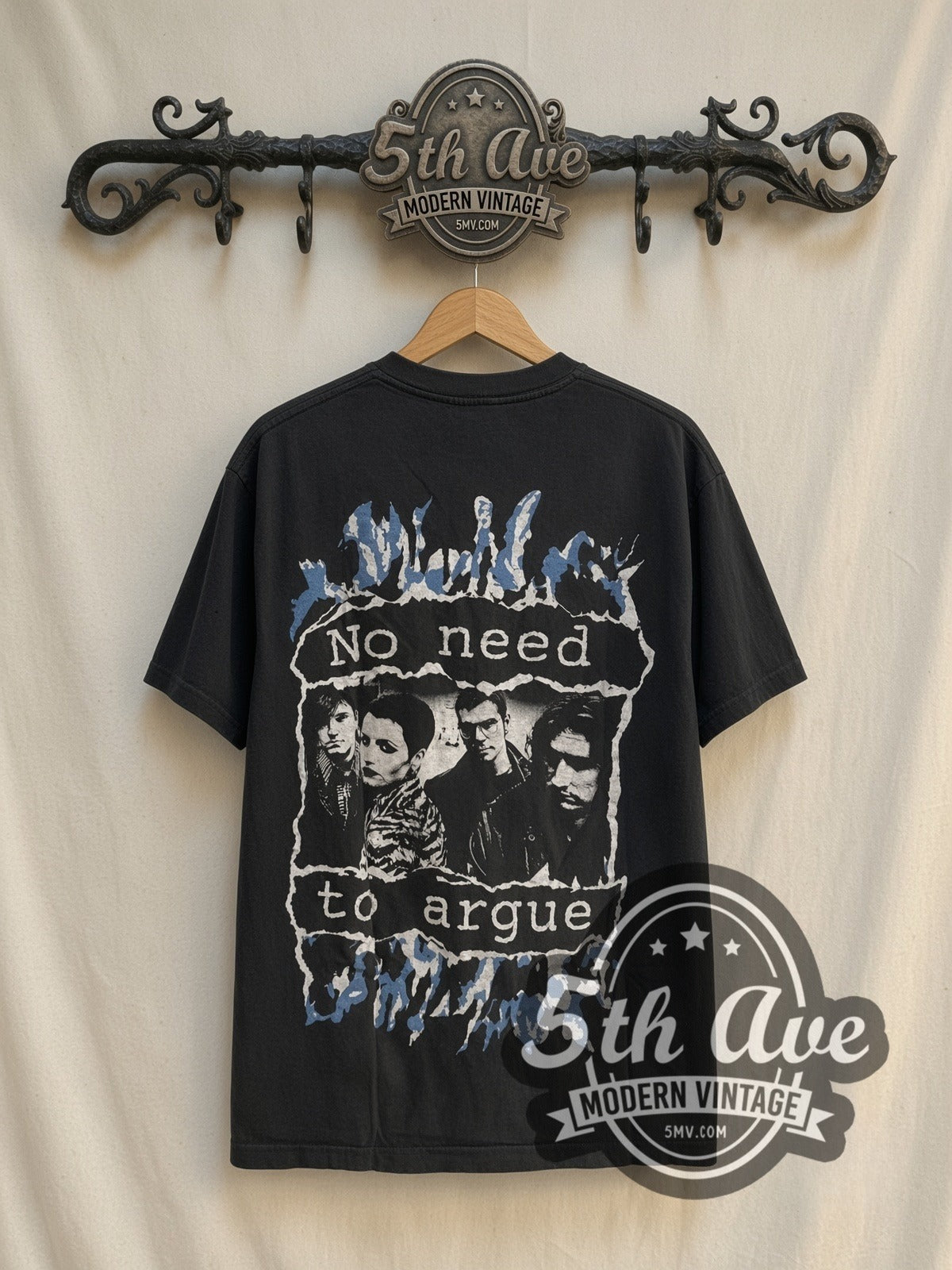 The Cranberries Zombie / No Need to Argue vintage band t-shirt, back view on a display rack