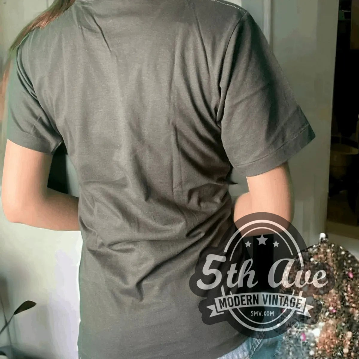 Model wearing The Cure The Kissing Tour vintage band t-shirt, photo 3