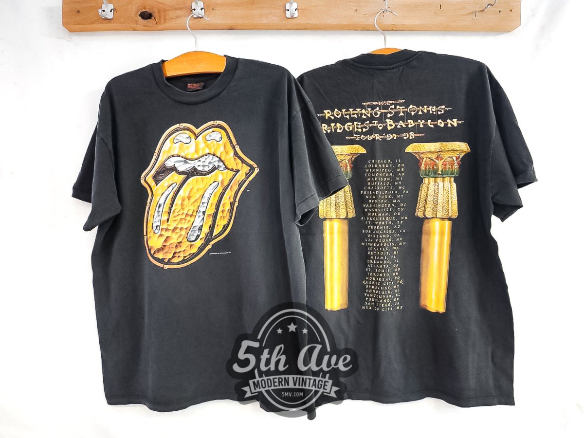 The Rolling Stones 'Bridges to Babylon' Tour 1997/1998 - Vintage Reprint Band T-Shirt - Vintage Band Shirts