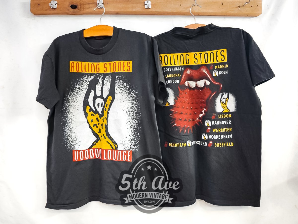 The Rolling Stones 'Voodoo Lounge' European Tour 1995 - Vintage Reprint Band T-Shirt - Vintage Band Shirts