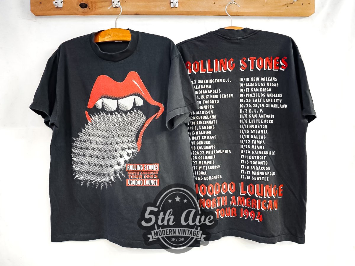 The Rolling Stones 'Voodoo Lounge' North American Tour 1994 - Vintage Reprint Band T-Shirt - Vintage Band Shirts