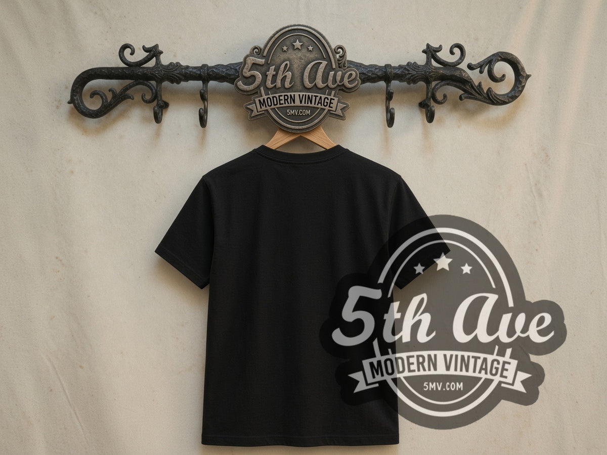 Plain black back of The Suicide Squad Harley Quinn with Bazooka double stitched tee on rack