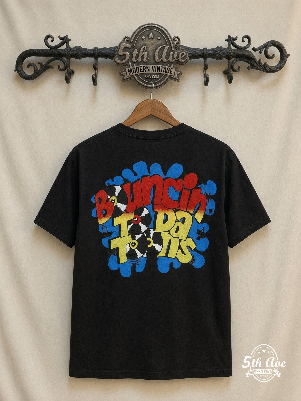 Tiny Toon Adventures Toon Town Crew all over print vintage tee back on cream 5th Ave rack