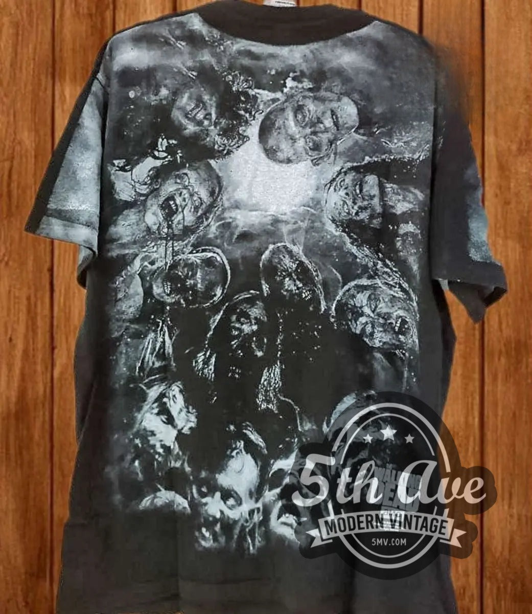 The Walking Dead – Zombie Horde – All Over Print vintage movie t-shirt hanging on a hanger