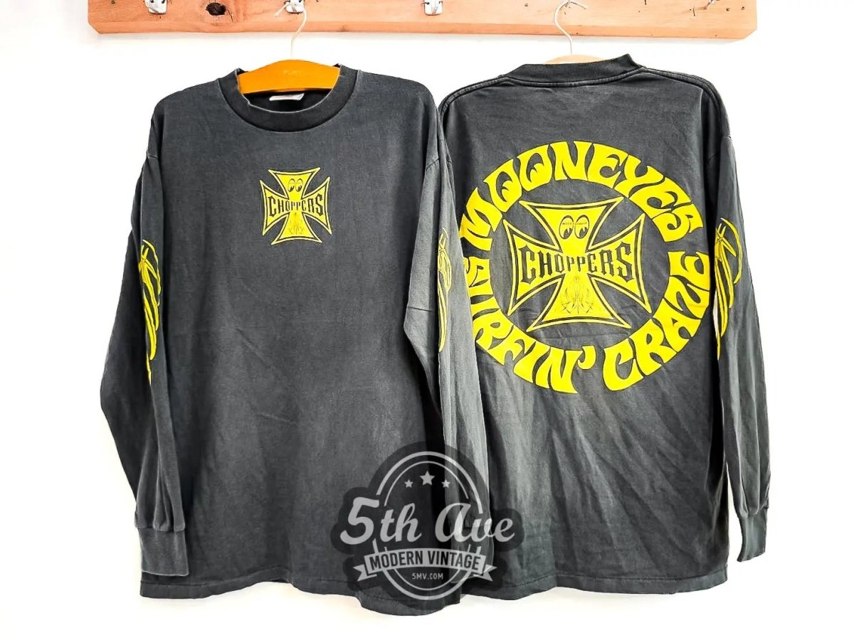 CHOPPERS × MOONEYES ロンT USA製 XL West Coast Choppers MoonEyes Surfin Craze - Long Sleeve Vintage Reprin