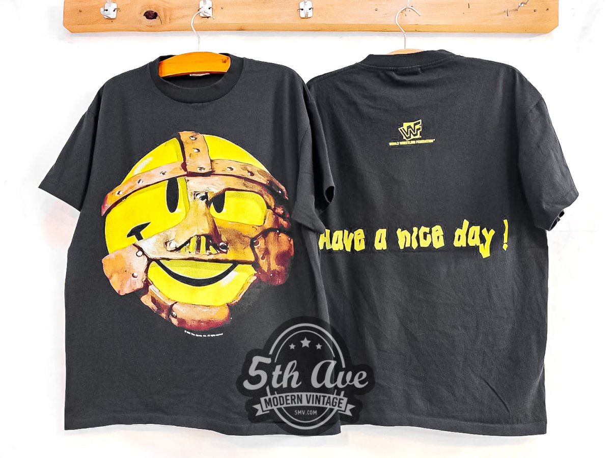 WWF 'Have a Nice Day' A Tale of Blood and Sweatsocks - Vintage Reprint T-Shirt - Vintage Band Shirts