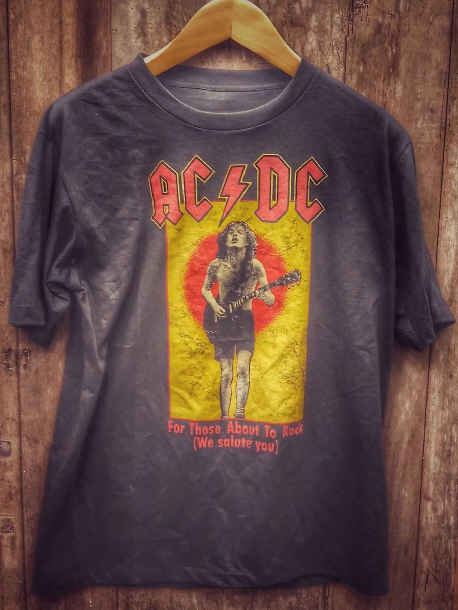 AC/DC "For Those About to Rock, We Salute You" Single Stitch t shirt - Vintage Band Shirts