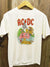 AC/DC x Beavis and Butt-Head: Rockin' Single Stitched White Crew Neck t shirt - Vintage Band Shirts