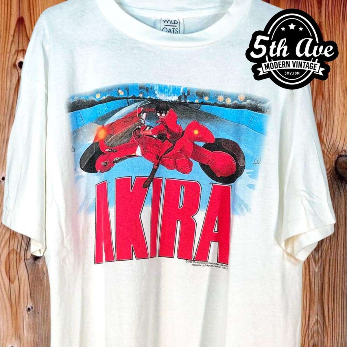 Akira: Motorcycle Chronicles - White Single Stitch t shirt with Dual-Faced Design - Vintage Band Shirts