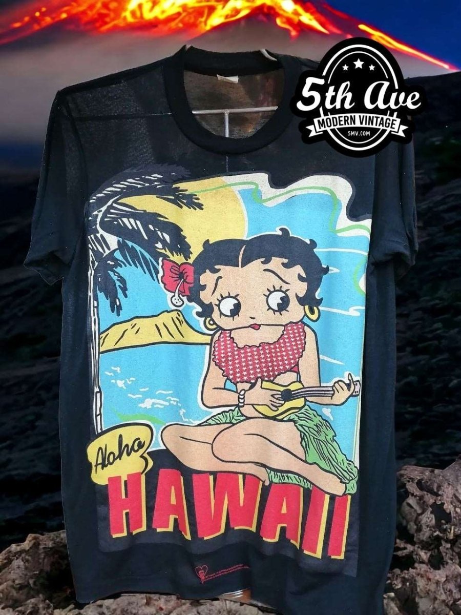 Betty Boop Aloha Hawaii Polynesian Princess Sheer t shirt - Vintage Band Shirts