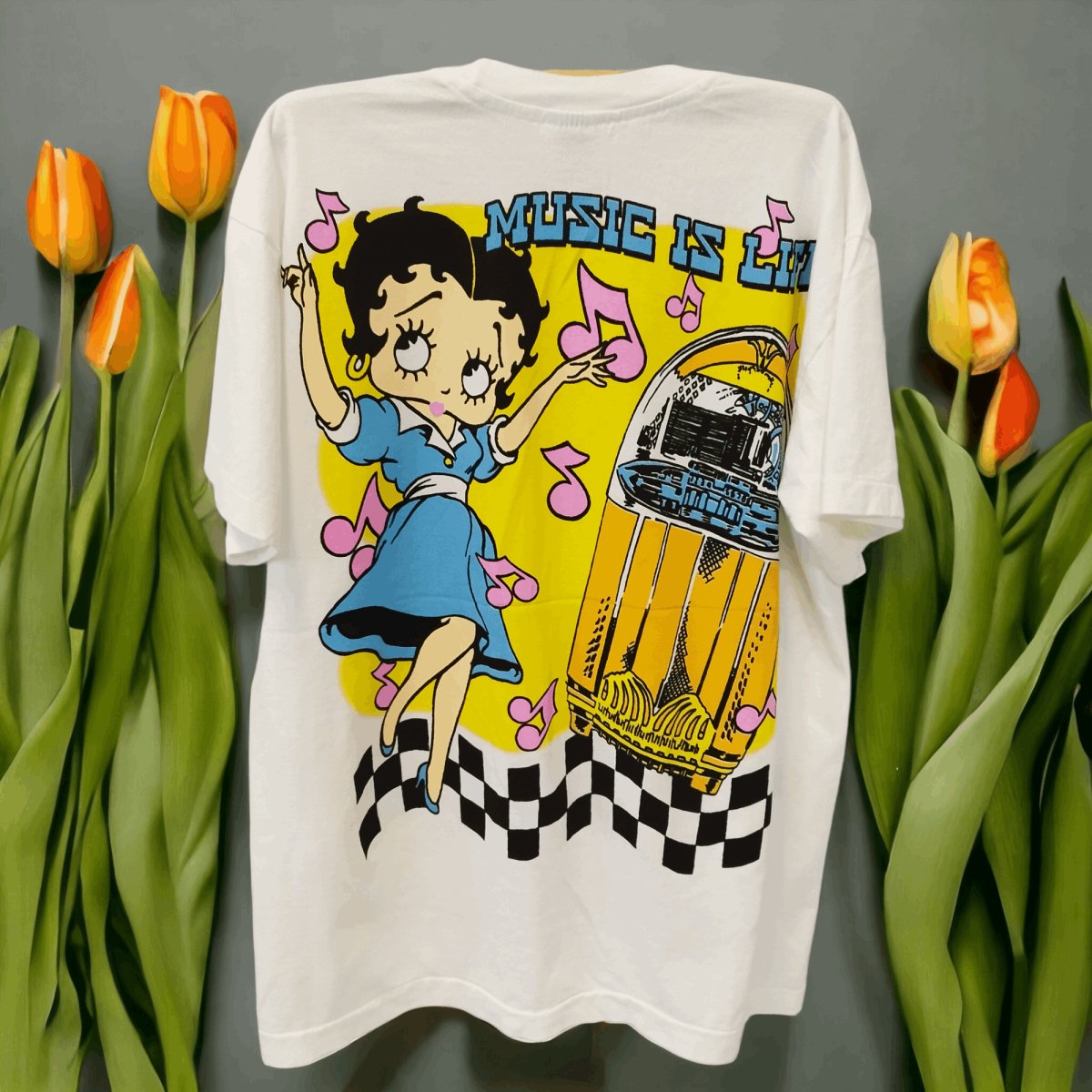 Betty Boop Boop Oop A Doop Music is Life T Shirt - Vintage Band Shirts