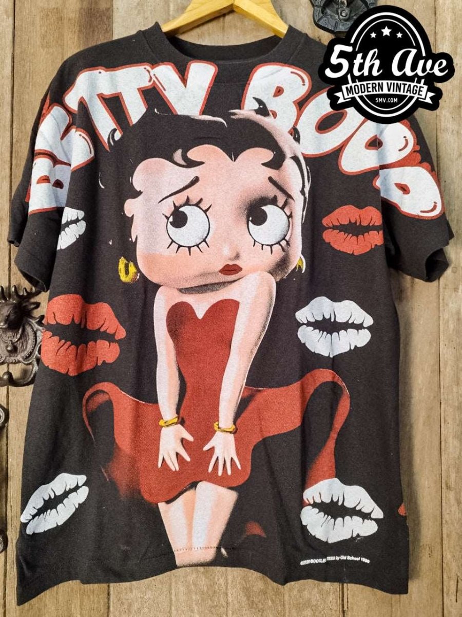 Betty Boop I'm a Betty Girl in a Betty World - AOP all over print New Vintage Animation T shirt - Vintage Band Shirts