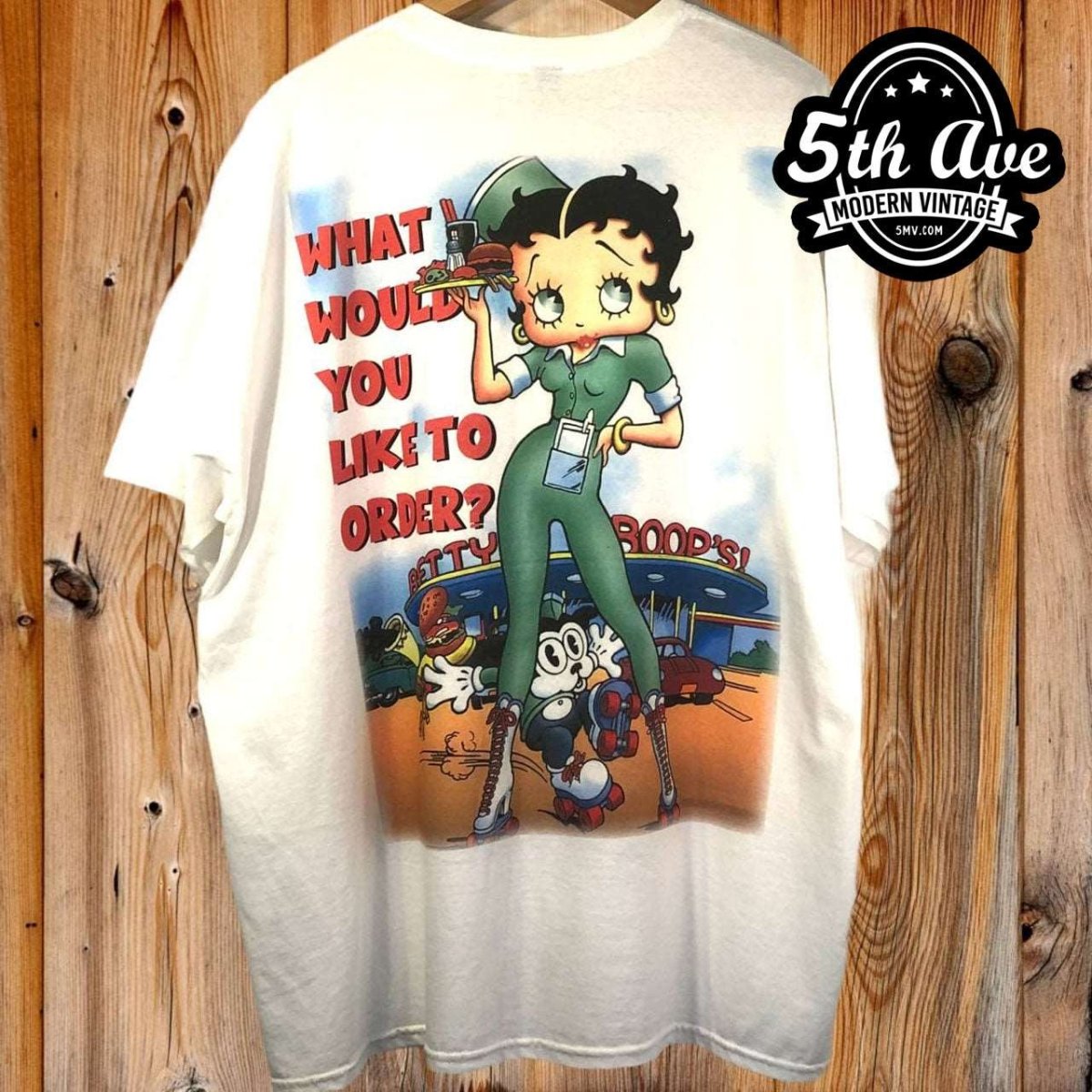 Betty Boop What Would You Like to Order - New Vintage Animation T shirt - Vintage Band Shirts