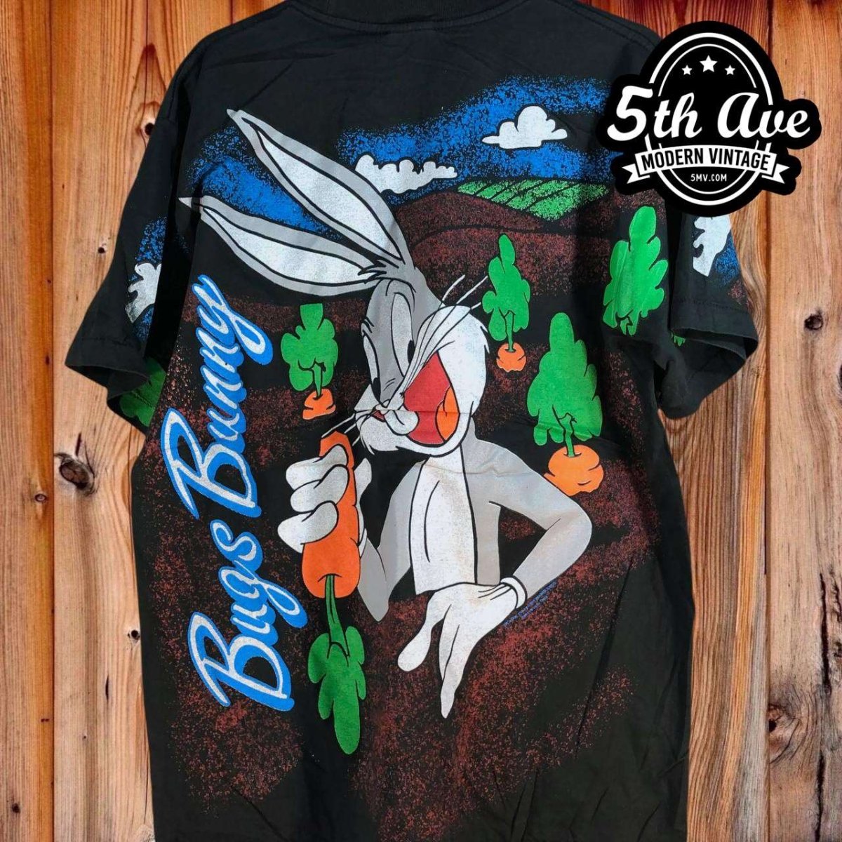 Looney Tunes Bugs Bunny - AOP all over print New Vintage Animation T shirt - Vintage Band Shirts