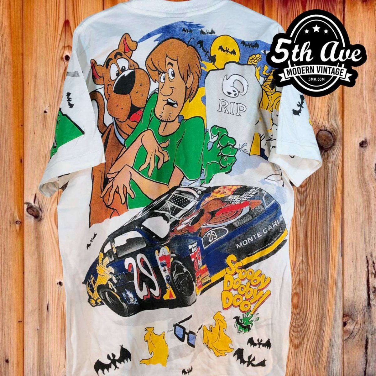 Nascar Scooby-Doo Chevy Monte Carlo - AOP all over print New Vintage T shirt - Vintage Band Shirts