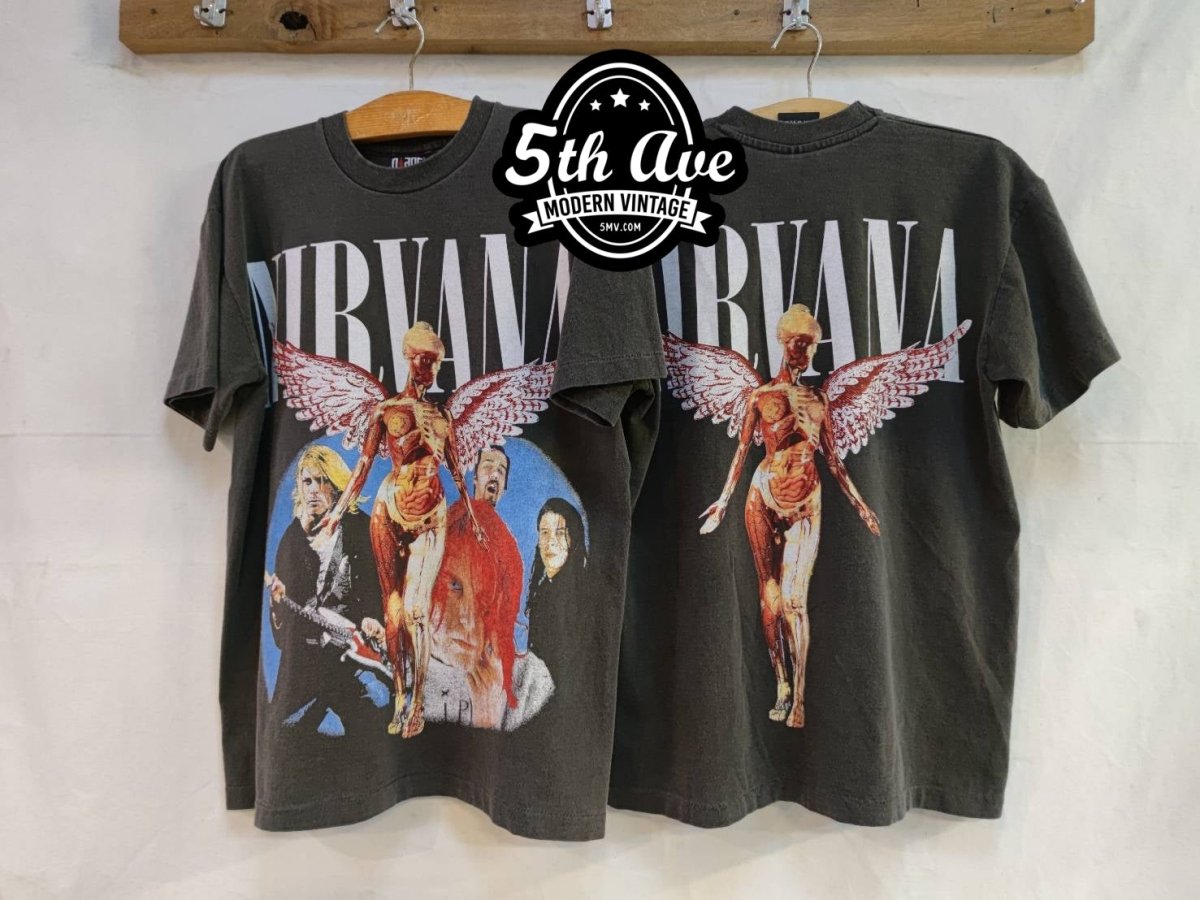 Nirvana single stitch vintage In Utero Bootleg - Vintage Band Shirts