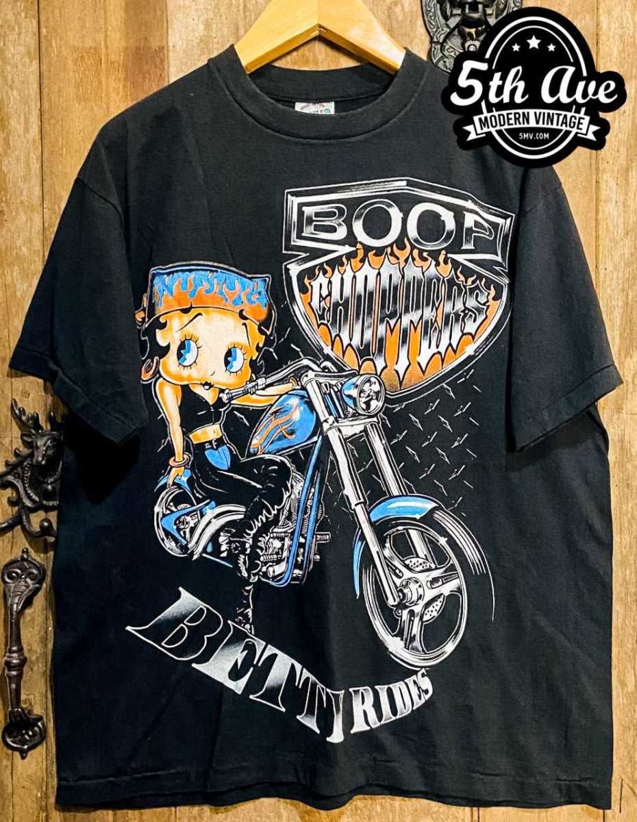 Rev Up the Fun: Betty Boop's Chopper Adventures! - Vintage Band Shirts