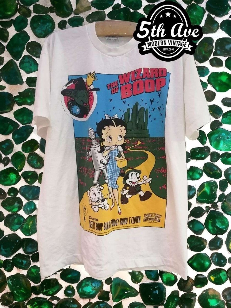 The Betty Boop Wizard of Boop T-shirt: A Whimsical Tribute to the Wizard of Oz - Vintage Band Shirts