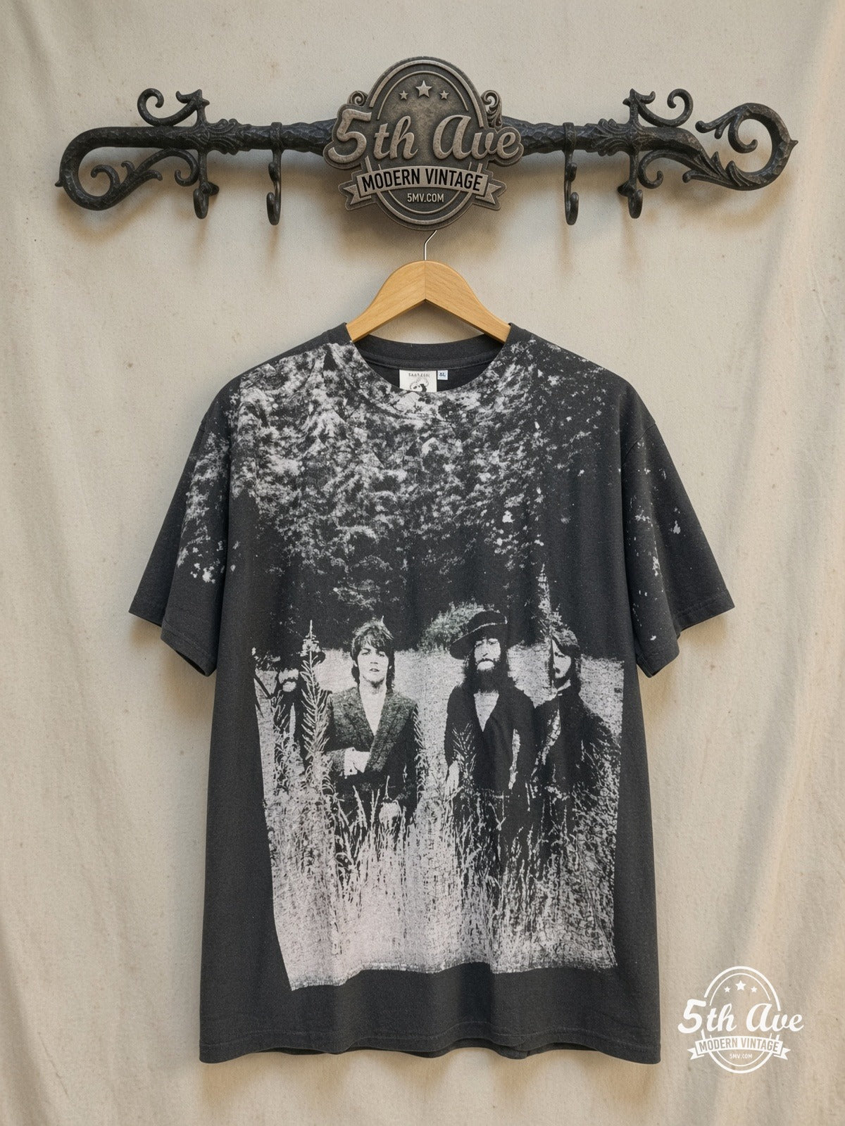 The Beatles Field Portrait bleached-shoulders vintage band tee on the 5MV cream rack