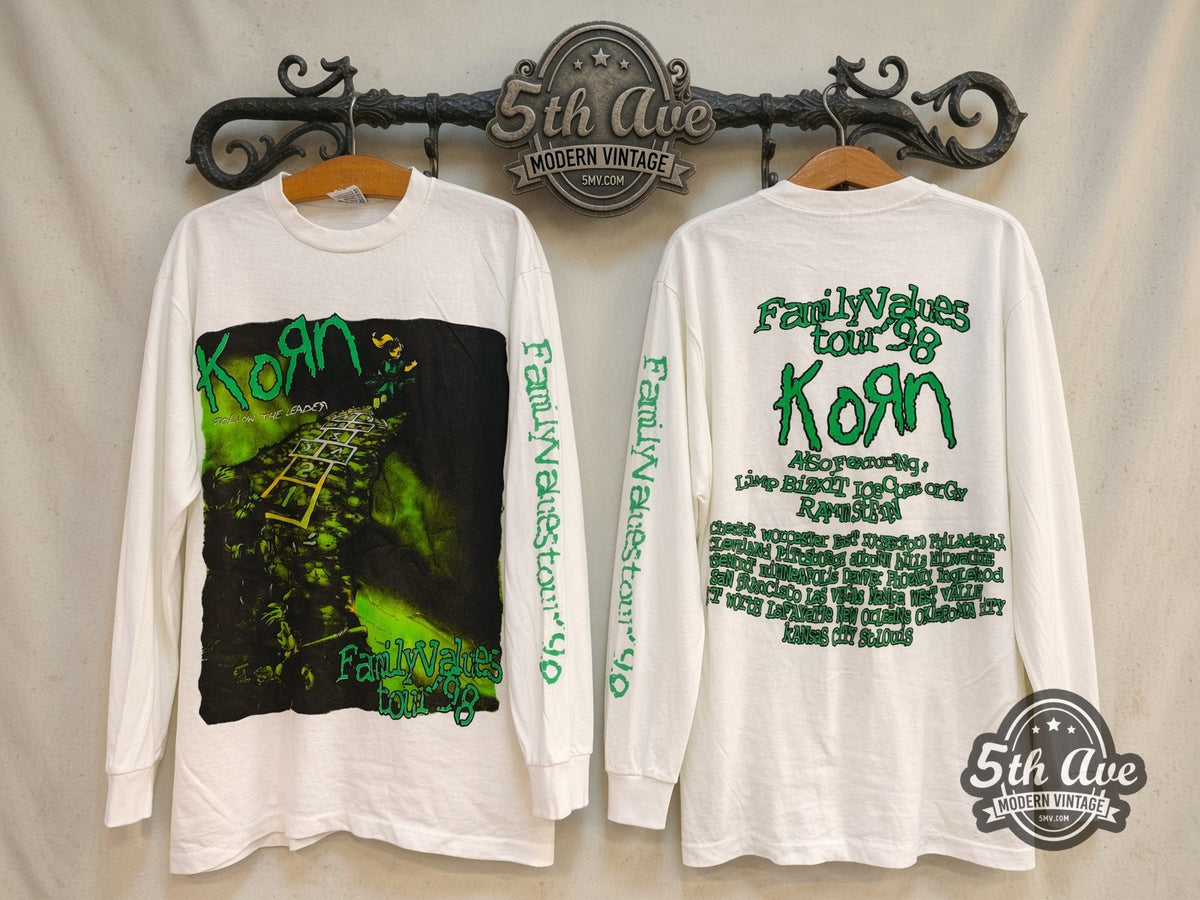 Korn Follow the Leader Family Values Tour 98 vintage band t-shirt on the 5th Ave rack