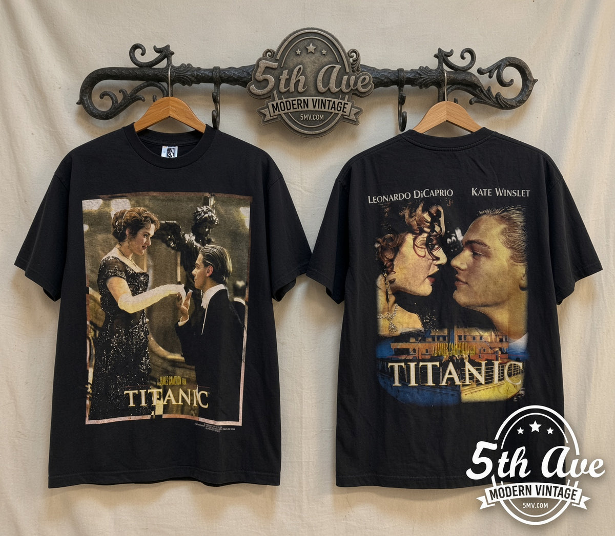 Titanic vintage band t-shirt front and back on rack