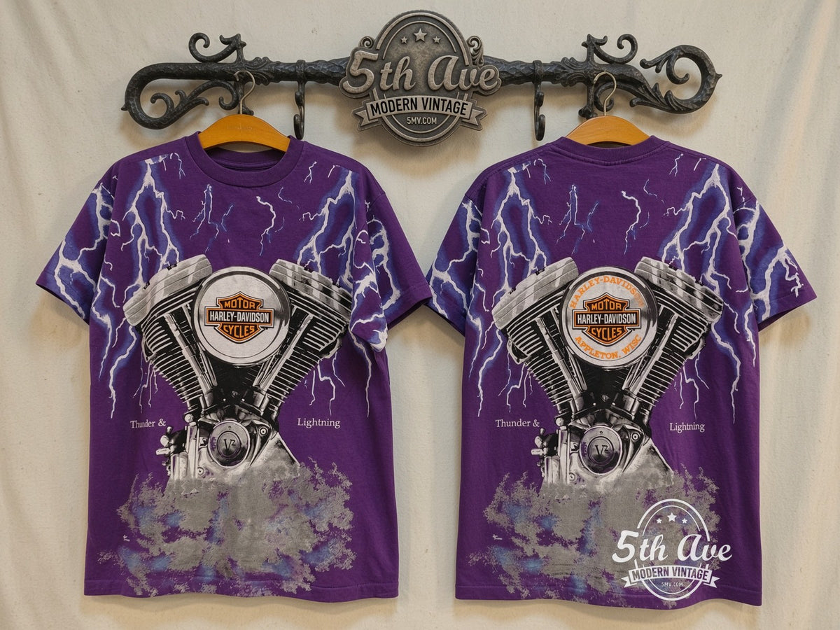 Harley-Davidson vintage band t-shirt front and back on rack