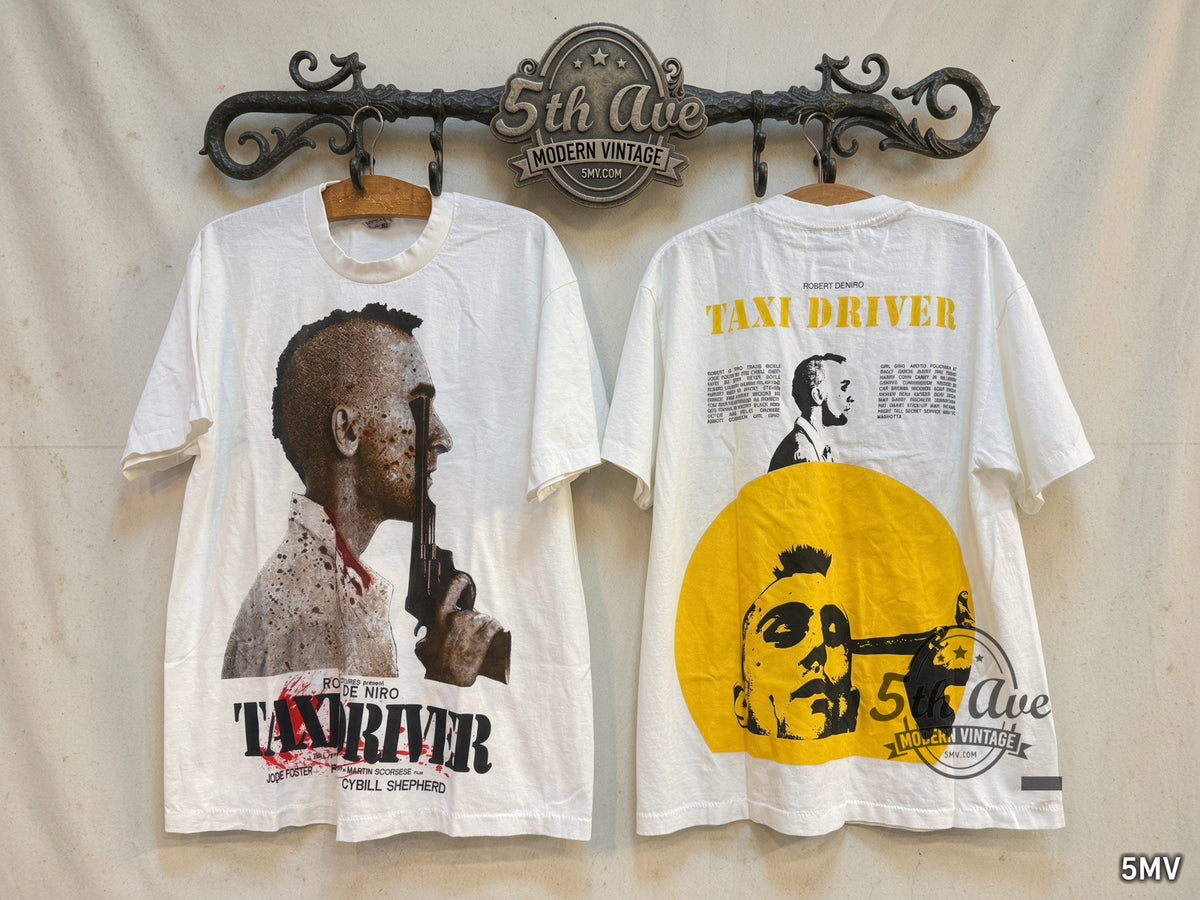 Taxi Driver vintage band t-shirt front and back on rack