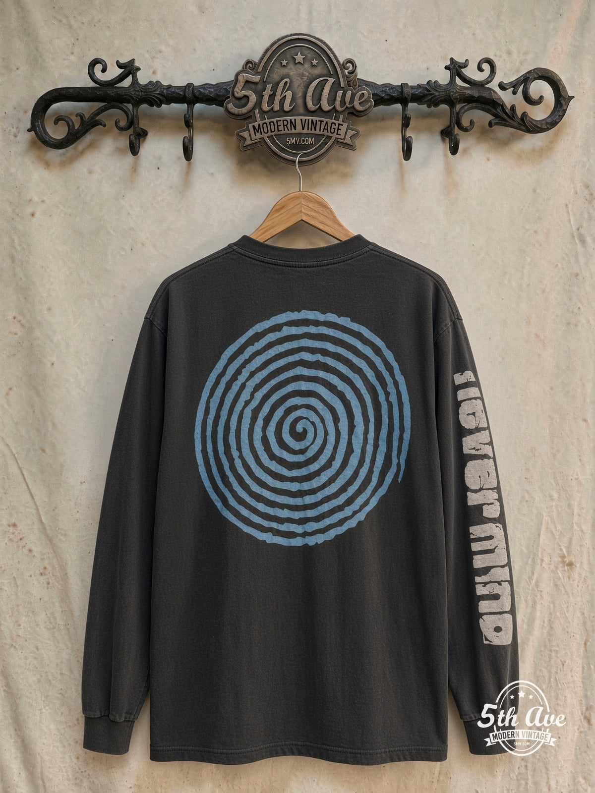 Nirvana Nevermind Kurt Spiral Long Sleeve vintage t-shirt back on rack